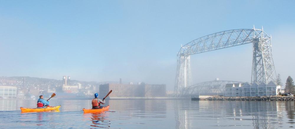 Kayakers on Duluth Harbor