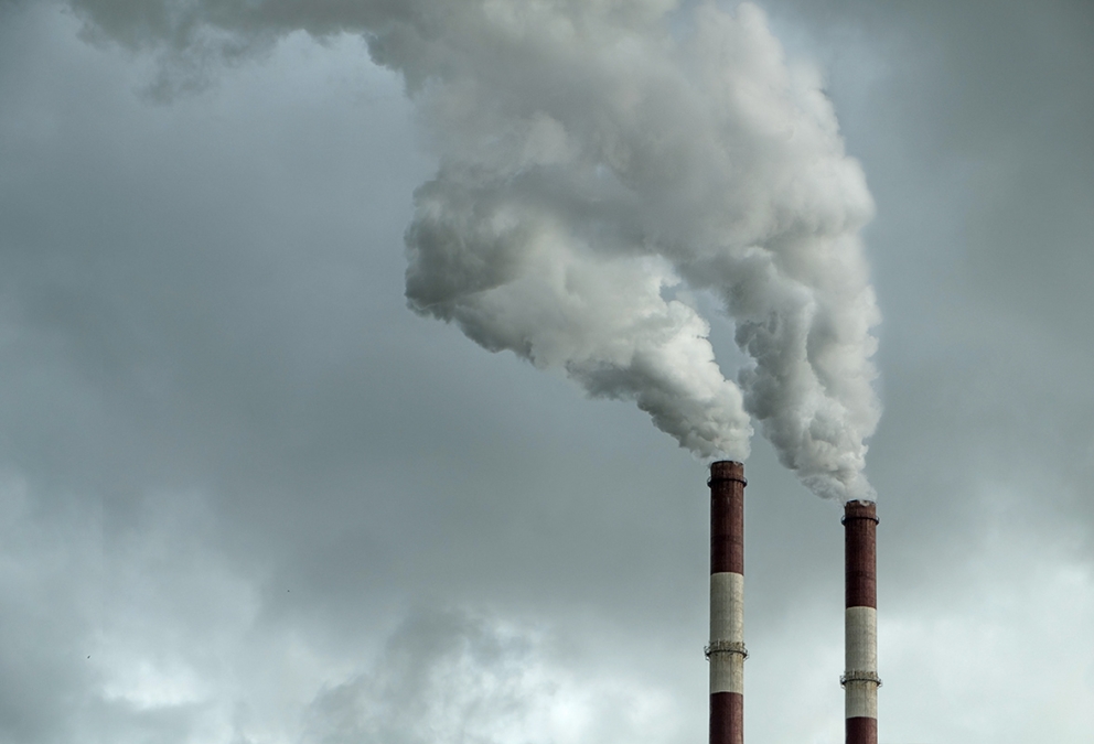 Smokestacks against an overcast sky