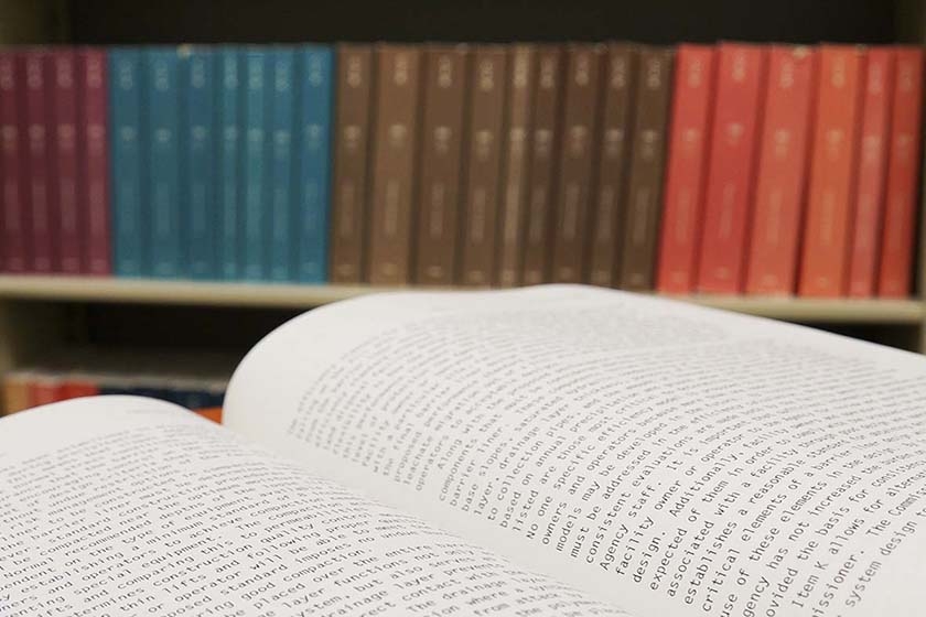 Books on a shelf