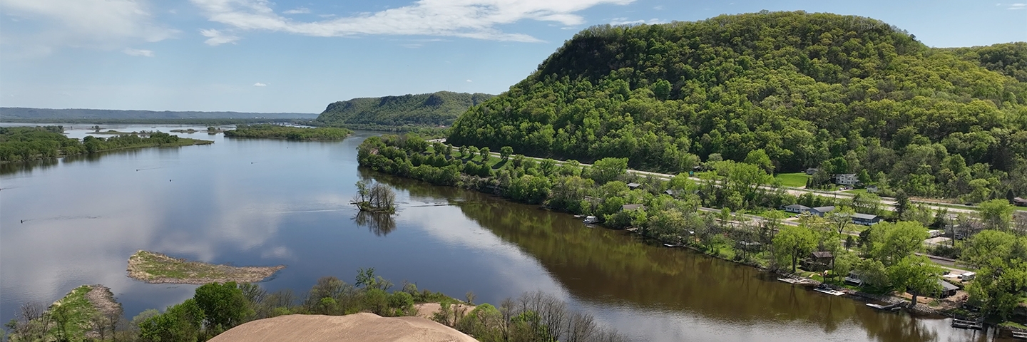 A view of the Mississippi river in Southeast Minnesota