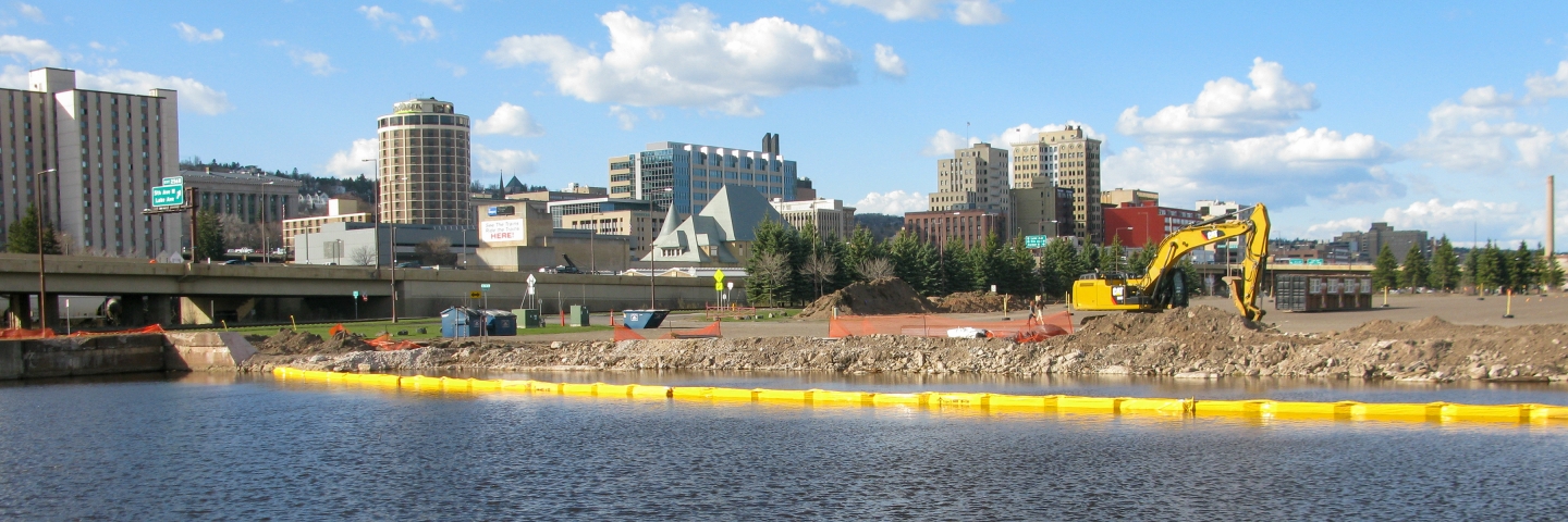 Restoration activity along the waterfront of Duluth, Minnesota.