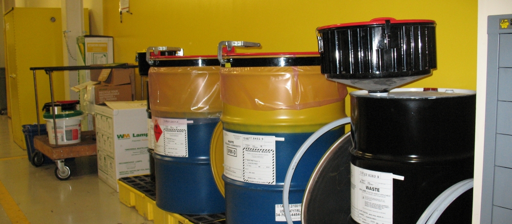 chemical drums ready for disposal
