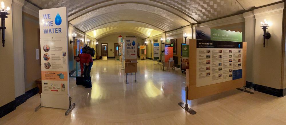 The We Are Water exhibit in the State Capitol building. 