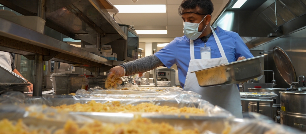 Meal preparation at the Minnesota Veterans Home in Minneapolis