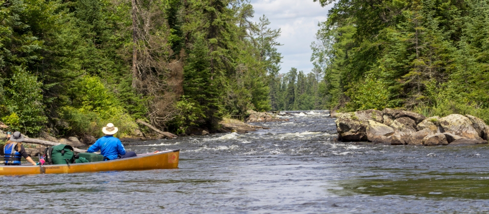 Canoe in Boundary Waters Canoe Area Wilderness.