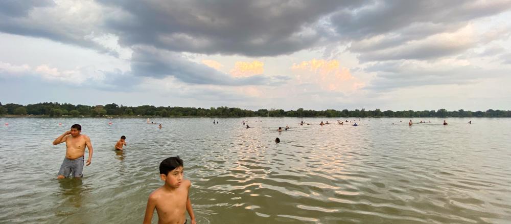 Swimmers in Lake Nokomis