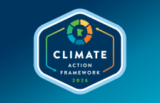 Graphic logo that reads "Climate Action Framework 2026"