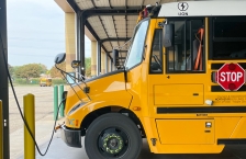 Electric school bus at Northstar Bus Lines, Maple Grove, Minnesota