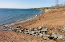 Sediment in Lake Superior along the shoreline from a construction site with no erosion control.