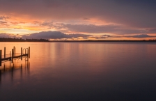 Sunset over calm Lake Vermilion.
