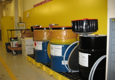 chemical drums ready for disposal