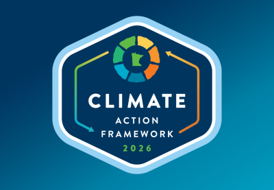 Graphic logo that reads "Climate Action Framework 2026"