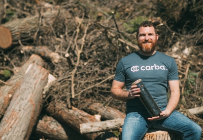 Andrew Jones of Carba with a container of char
