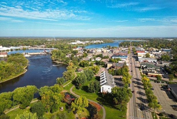 Aerial photo of Little Falls Dam