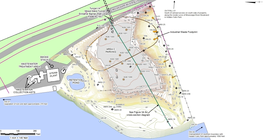 Figure 2 — Layout of Area C (Arcadis, 2018) Map showing layout of Area C
